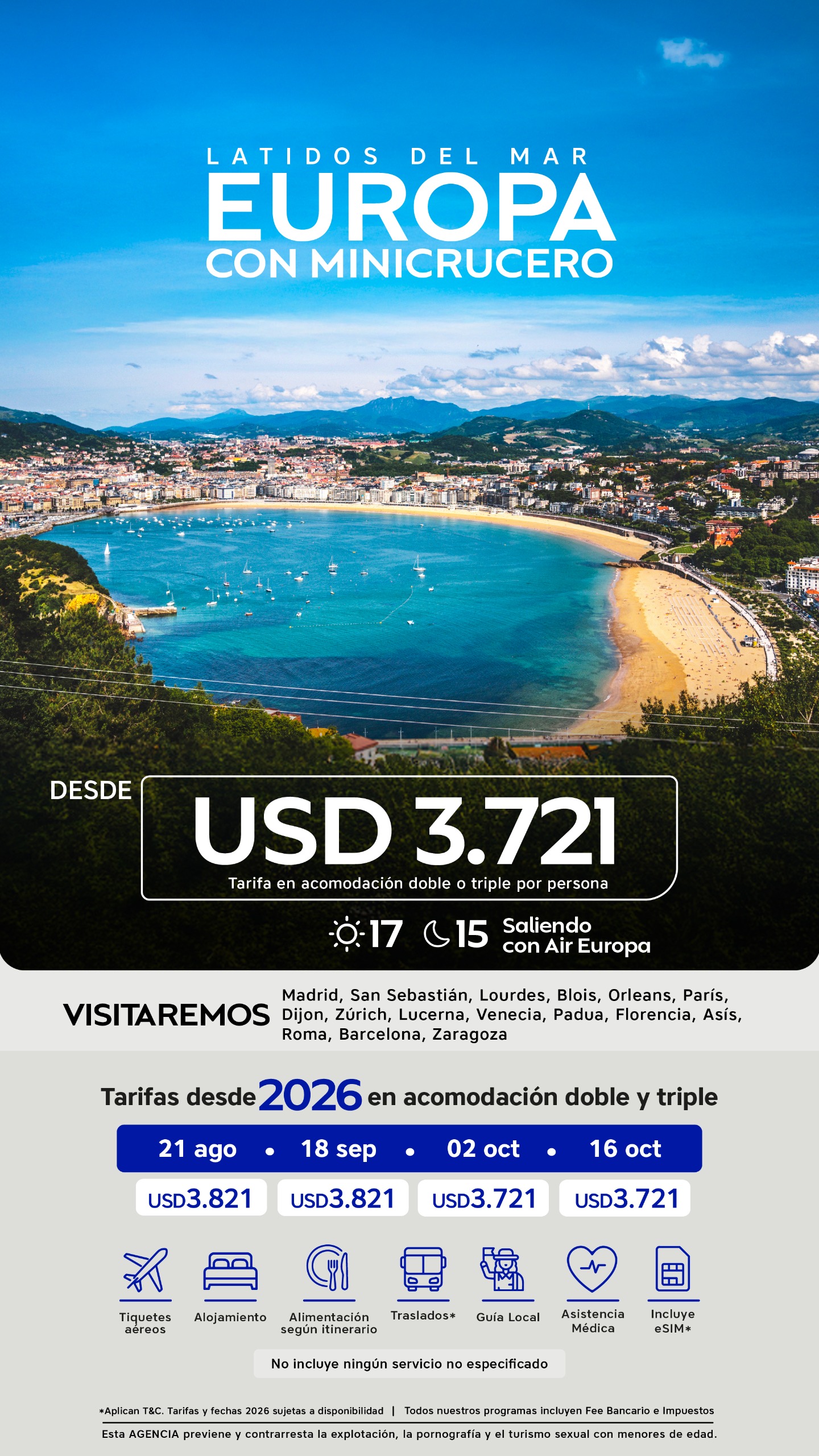 Latidos del mar europa con Mini crucero Akira Travel